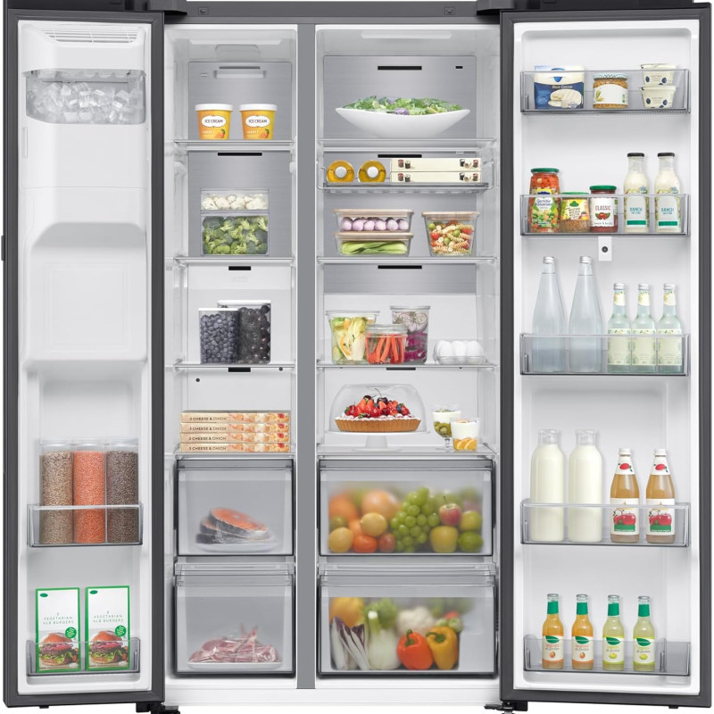 Samsung Refrigerator Bespoke AI Mode Side-by-Side Family Hub 614L SmartThings at Home RS90F66B1FAE