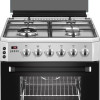 Baeckerhaft Freestanding Gas Cooker with 4 Burners + 1 Wok, Turbo Fan, Digital Timer, Full Safety System, Sabaf Italian Burners, Stainless Steel Finish Size 60x60x82 cm Made in Turkey, 1Year warranty