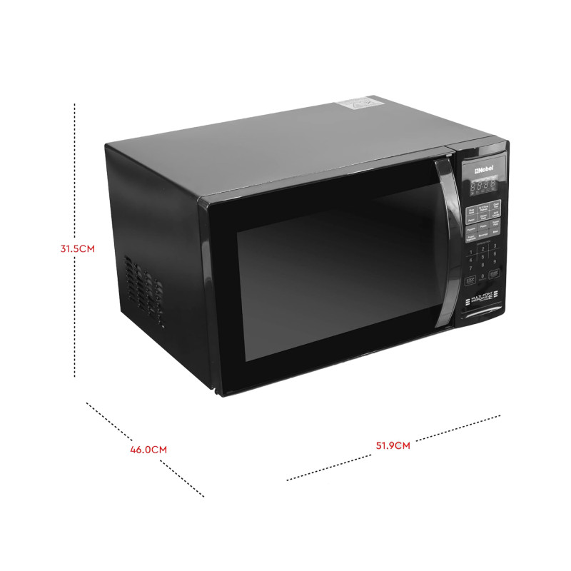Nobel 36Litre Digital Microwave Oven with 7 Auto Menus, 11 Microwave Power Levels, Internal Lighting, Cooking End Signal, 99,99 Minutes Digital Timer with Bell Ring NMO40D