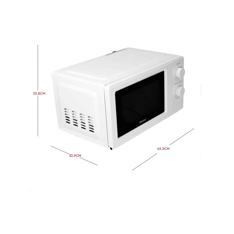 Nobel Microwave Oven Adjustable Temperature & Timer Function with 5 Power Level | Push Open Door Button and Cooking End Signal 19L NMO20M