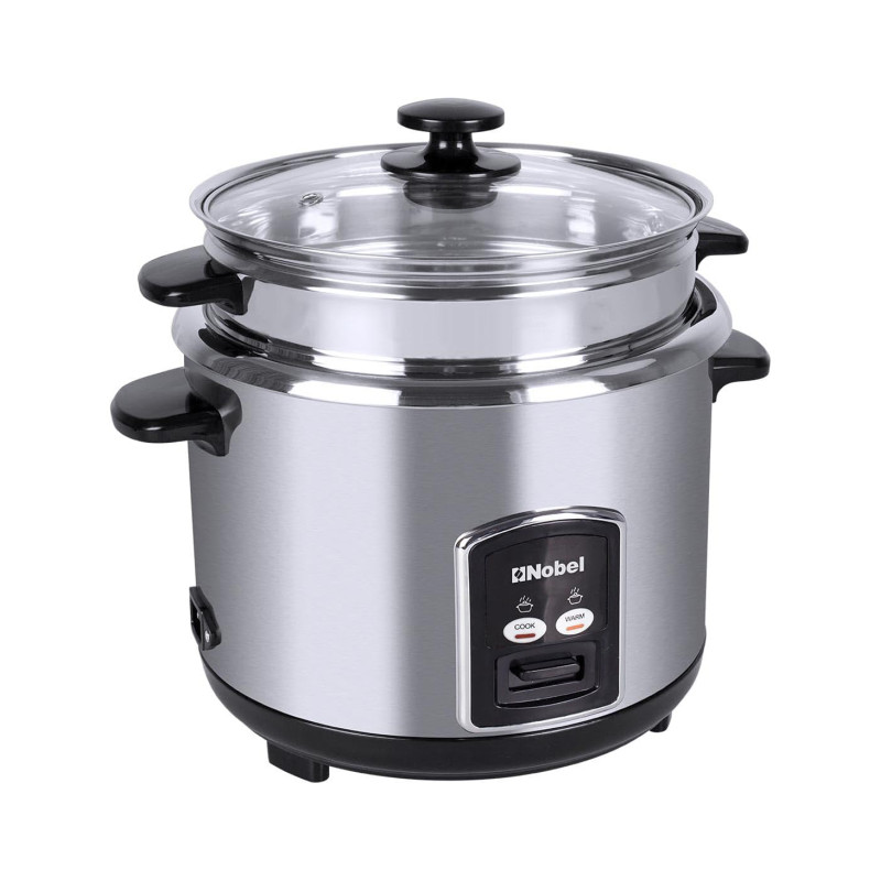 Nobel Rice Cooker Stainless Steel Tempered Glass Lid 28L 1000W NRC280S