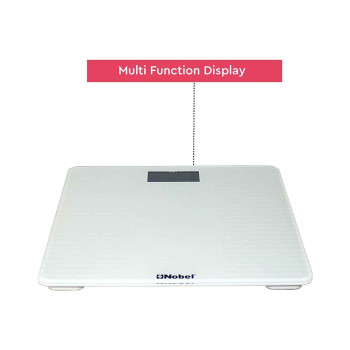 NOBEL WEIGHING SCALE White 180 KGS Tempered Glass Digital Anti Slip Feet NBS60WH