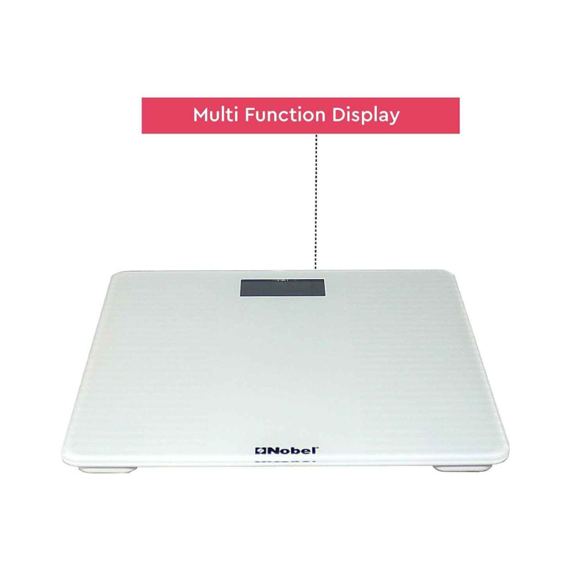NOBEL WEIGHING SCALE White 180 KGS Tempered Glass Digital Anti Slip Feet NBS60WH