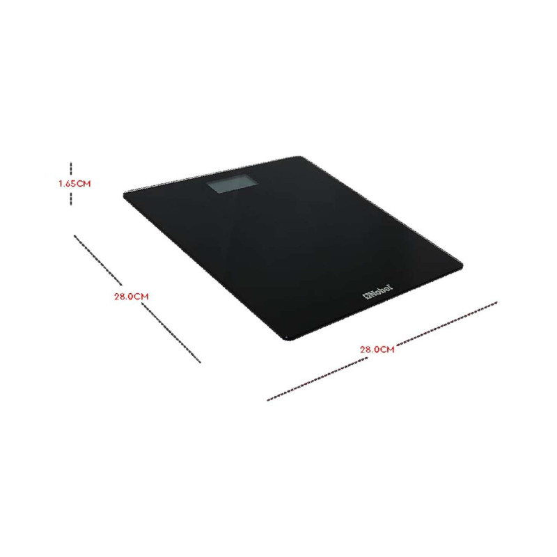 Nobel Weighing Scale Black 150 Kgs Tempered Glass Digital Anti Slip Feet NBS52BK