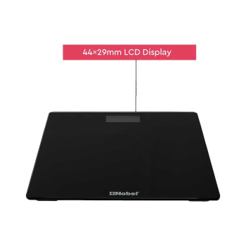 Nobel Weighing Scale Black 150 Kgs Tempered Glass Digital Anti Slip Feet NBS52BK