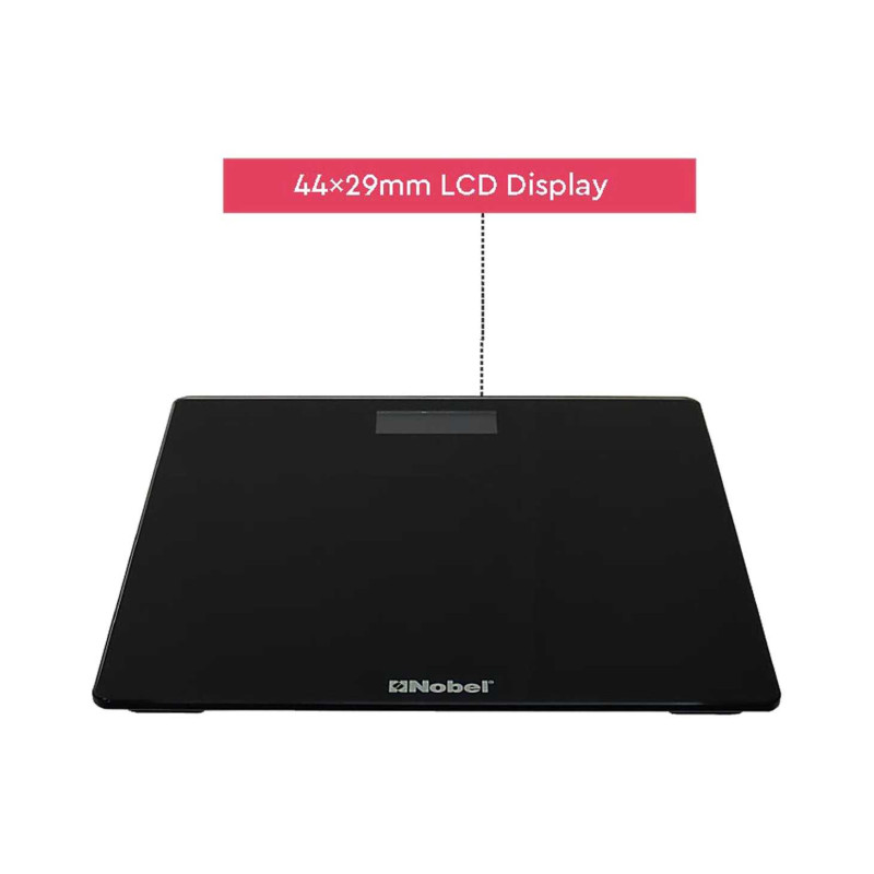 Nobel Weighing Scale Black 150 Kgs Tempered Glass Digital Anti Slip Feet NBS52BK