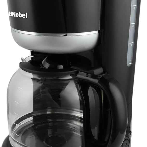 Nobel Coffee Machine Black 1.5 Litre 12 Cups Auto Keep Warm Function Boiling Dry Protection Dishwasher Safe NCM10