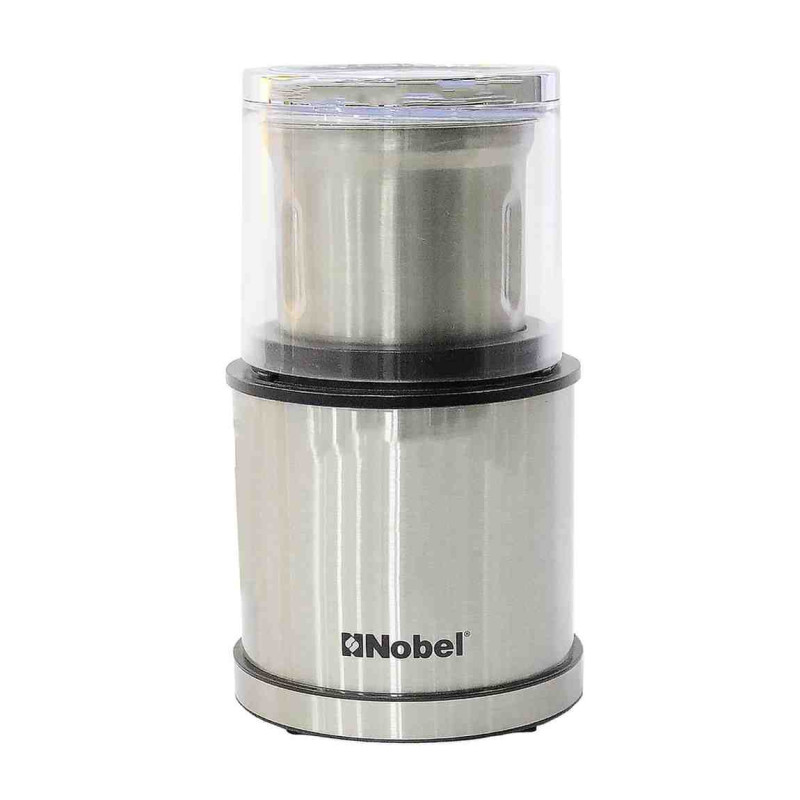 Nobel Portable Coffee Grinder 75 Gm Stainless Steel Jar and Transparent main cover  1Pc Dry & 1Pc Wet Grinder Jar NB805
