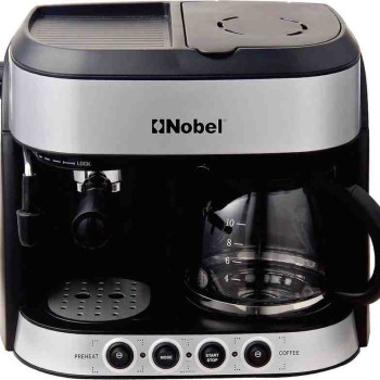 Nobel Coffee Machine 1.25 Liter Espresso & Americano With Steam Pump, NCM13