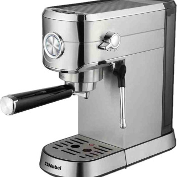 Nobel 1Li Detachable Transparent Water Tank Coffee Machine with 15-Bar Professional Pressure, Espresso Automatic Dispenses With Cappuccino High Pressure NCM15