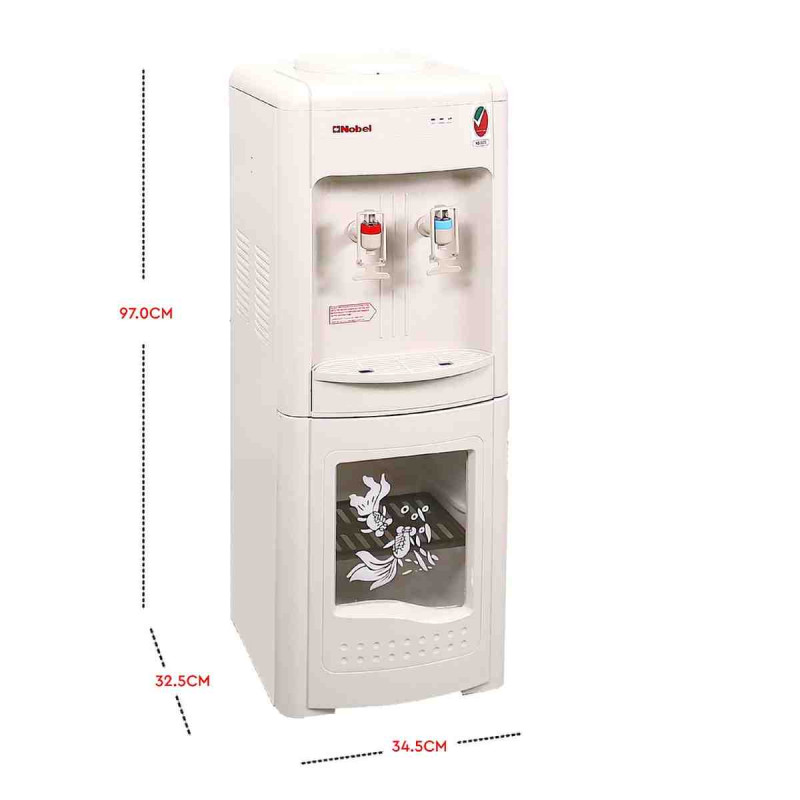 Nobel Water Dispenser Free Standing White Cabinet Model NWD1560 1Year Full & 5Year Compressor Warranty.