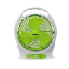 NOBEL RECHARGEABLE BOX FAN WHITE/GREEN 12" LED Light 9 Speed NBF128R