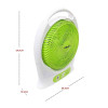NOBEL RECHARGEABLE BOX FAN WHITE/GREEN 12" LED Light 9 Speed NBF128R