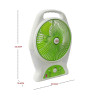 NOBEL RECHARGEABLE BOX FAN White 8 inch Fan Blade LED Light 9 Speed NBF87R