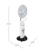 Nobel 16" Blade Rechargable Mist Standing Fan, Wide Oscillation, 4 Stack Bright LED -NF777MRC