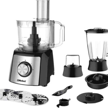 NOBEL 10 in 1 Juicer Food Factory 1.5 Litre 800W 2 Speed - Pulse 3 Cutting Plates Over Heat Protection Anti Slip Feet NFP777E