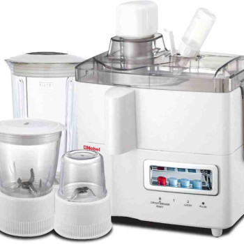 Nobel 4 in 1 Juicer and Food Factory with 1 Litre Capacity and has Spinner Chopper & Dry Mill 400W 2 Speed - Pulse Grinder, Chopper, Blender, Juicer, Unbreakable Jar & Anti Slip Feet NJ176G4