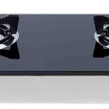 Nobel Gas Stove with Dual Gas Burner, 1 x 90mm Single Burner (3,0kW) + 1 x 90mm Double Burner (3,5kW) with Glass Black Brass Glass Top Auto Ignition Double Burner NGT2111