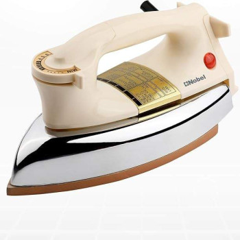 Nobel Heavy Weight Dry Iron With Non-Stick Golden Teflon Coated Sole Plate, Variable Heat Control, Overheating Protection, 1200W  NDI707I