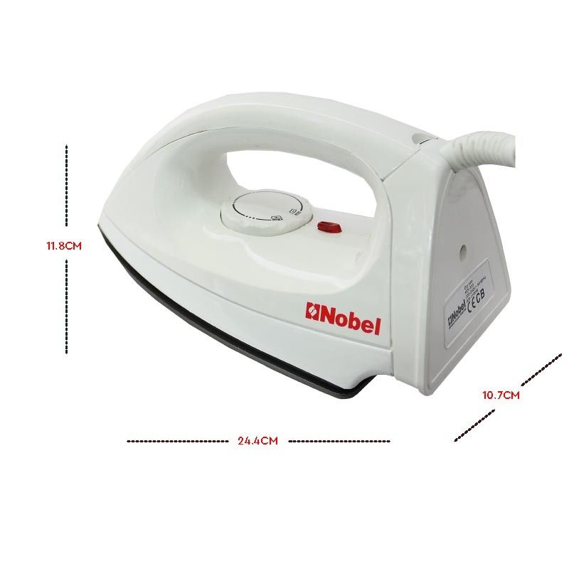 Nobel Dry Iron White 1100W Non Stick Soleplate NDI333