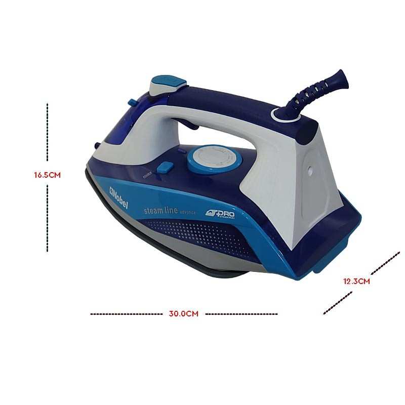 Nobel Steam Iron 2400W With Special Collar Cut, Blue And Black, 1 Year Warrenty, Blue Black, NSI28