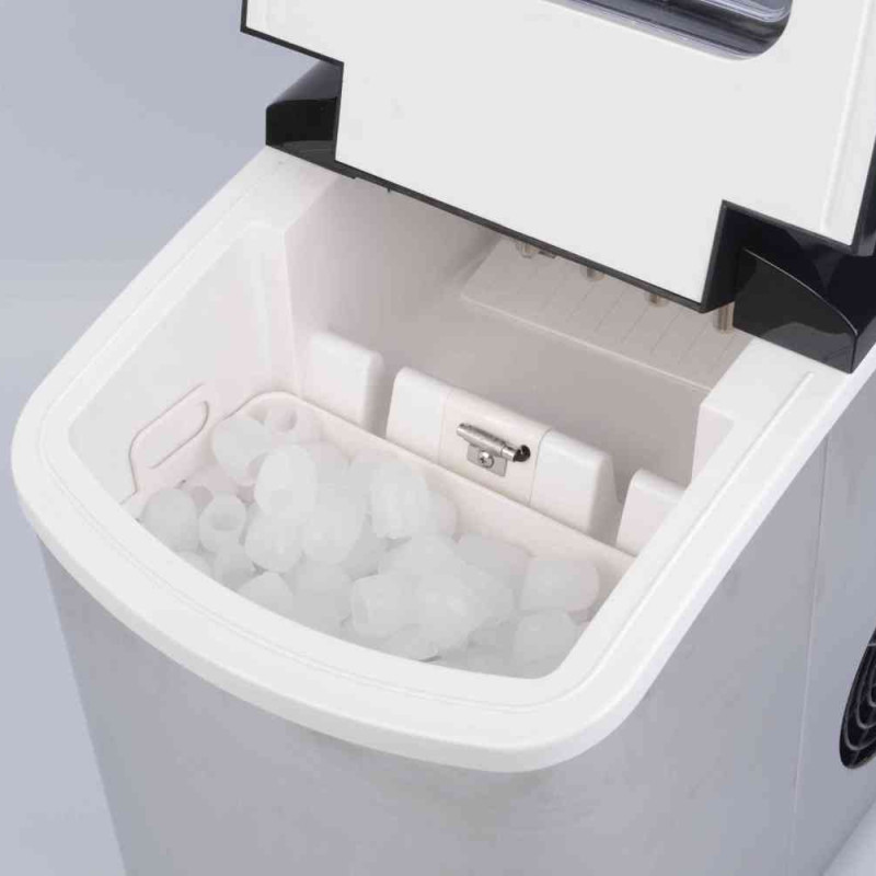 Nobel Ice Cube Maker 9 pieces of Ice per 6 to 9 minute cycle, with 1.7 Litres Water Tank Capacity & 600gram Ice bin Capacity,10-12 Kgs Ice Making Capacity per 24 Hours NIM18S