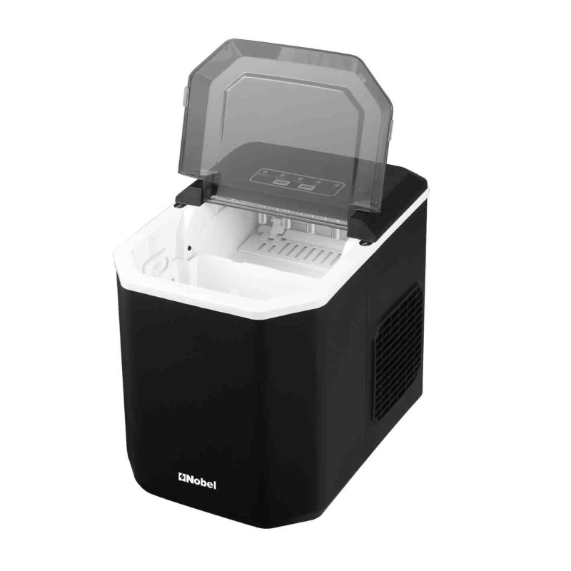 Nobel Ice Maker, 12Kgs 25°C Ice Capacity Daily, 1.3L Water Tank Storage, Bullet Ice Cube Shape, Water Shortage Indicator,Infrared Sensor, LED Display, R600a Refrigerant NIM15S
