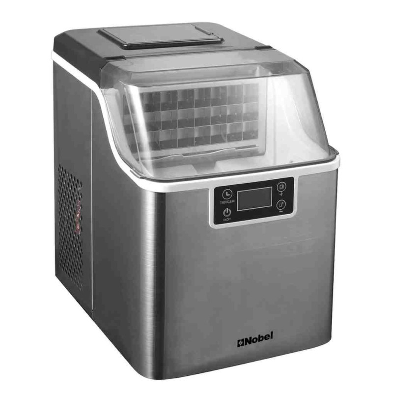 Nobel Ice Maker, 20/25Kgs 40°C Ice Capacity Daily, 3.2L Water Tank Storage, Water Shortage Indicator, Infrared Sensor, LED Display, R290 Refrigerant NIM27