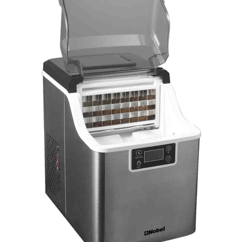Nobel Ice Maker, 20/25Kgs 40°C Ice Capacity Daily, 3.2L Water Tank Storage, Water Shortage Indicator, Infrared Sensor, LED Display, R290 Refrigerant NIM27
