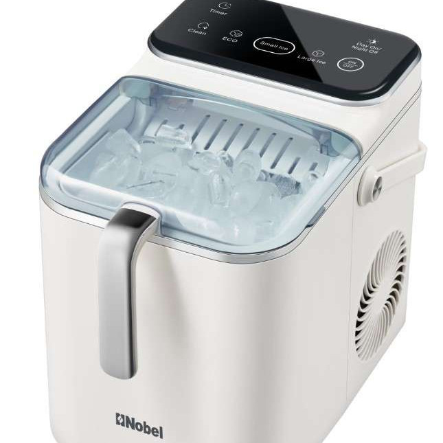 Nobel Ice Maker – 12kg Daily Output, 1.5L Water Tank, Touch Control, 3 Ice Sizes, Smart Indicator 1.5L 110W NIM21C