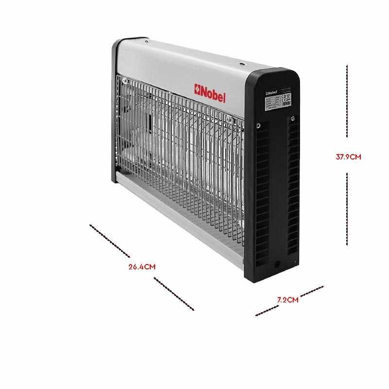 Nobel Ultra Slim Insect Killer Aluminium Alloy Housing Oil Proof Material, 80 Sq. M Area Coverage Insect Killer, 2 Element Aluminium Alloy 28W with Twin Tube NIK820