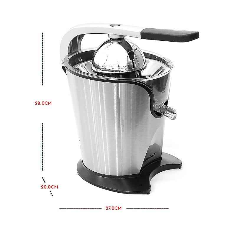 Nobel Portable Handle Juicer 2 Cones with 2 Sizes Stainless Steel Filter, Overheat Protection Anti Slip Feet, Silver & Black Color NJ407