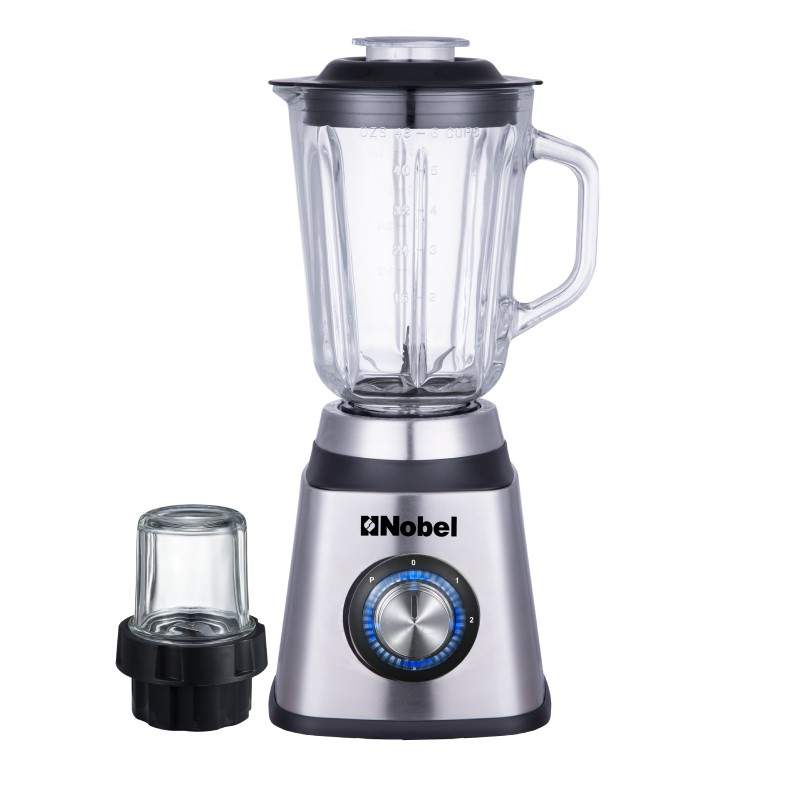 Nobel 2 in 1 Blender 1.5 Litres Blender with Glass Jar & Glass Grinder, NB515CR