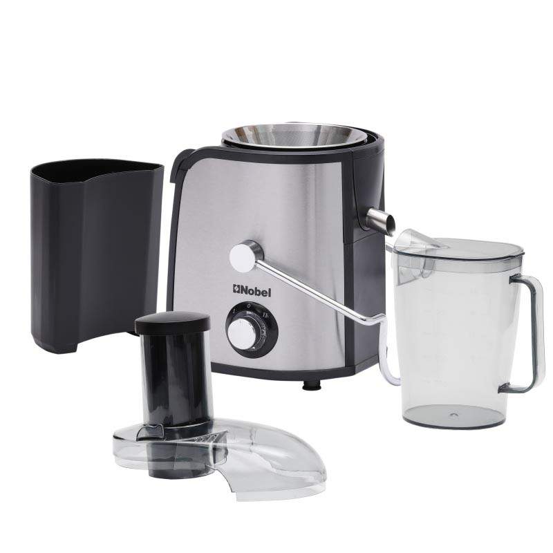 Nobel Juicer with 2 Litres Pulp Container and 1.1 Litre Juicer Cup, Feeding Tube 75mm, 2 Speed Control, and Overheat Protection & Safety Lock Device NJE101E