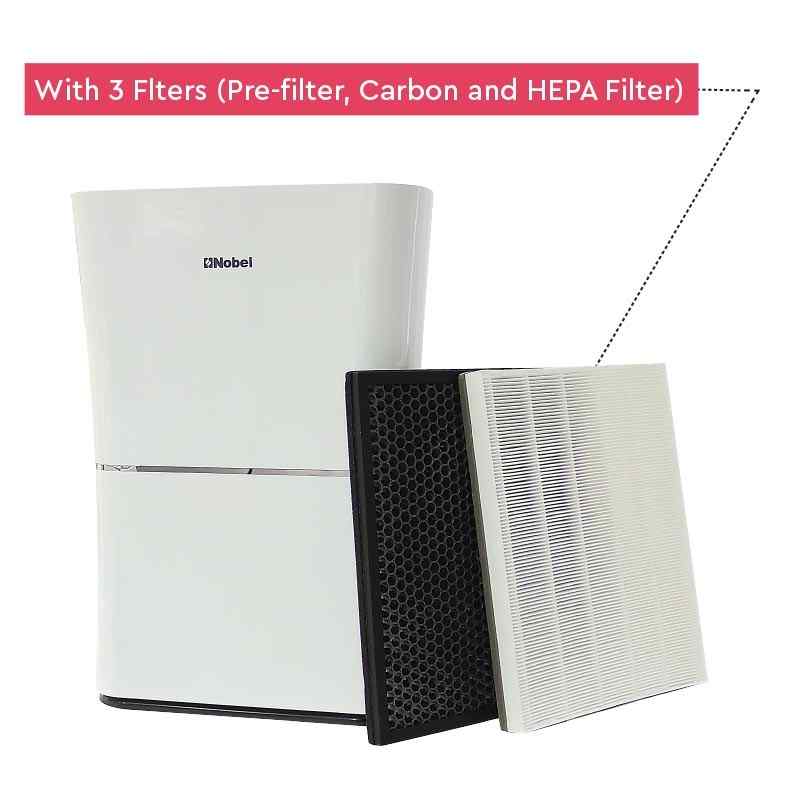 Nobel Air Purifier White 48M2 Area To Clean 3 Filters 4 Speed Led Indicator NAP400