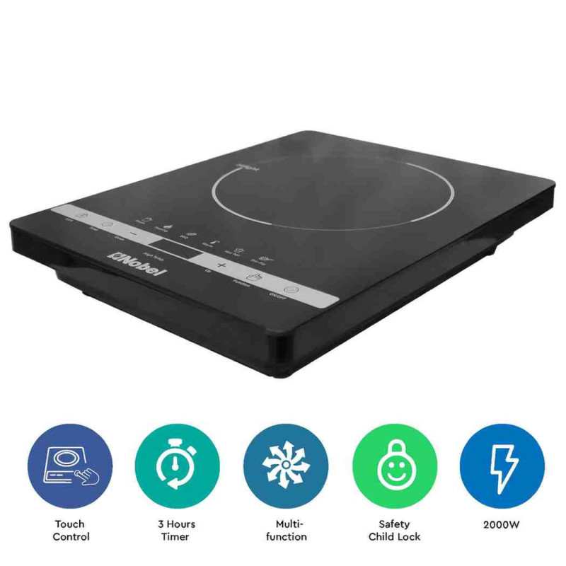 Nobel Infrared Cooker Black Single 2000W Multi Function Touch Control, LED Digital Red Display Multi-function: Stir-fry, Hot Pot, Warm, BBQ, Heating, Steam NIC10