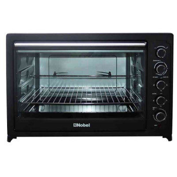 Nobel 105 Litres Electric Oven with 5 Knob Control and has Enameled Square Tray Bake Pan, Grill Convection Rotisserie & Inner Lamp 2800W NEO120