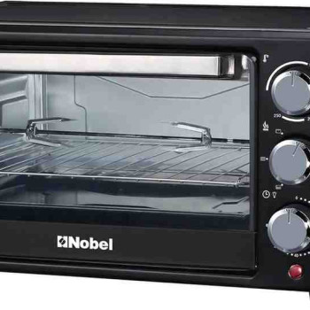 Nobel 35 Litres Electric Oven with 3 Knob Control & 60 Minutes Timer with Bell, Rotisserie & Inner Lamp, Heat Resistant Tempered Glass 1500W NEO36