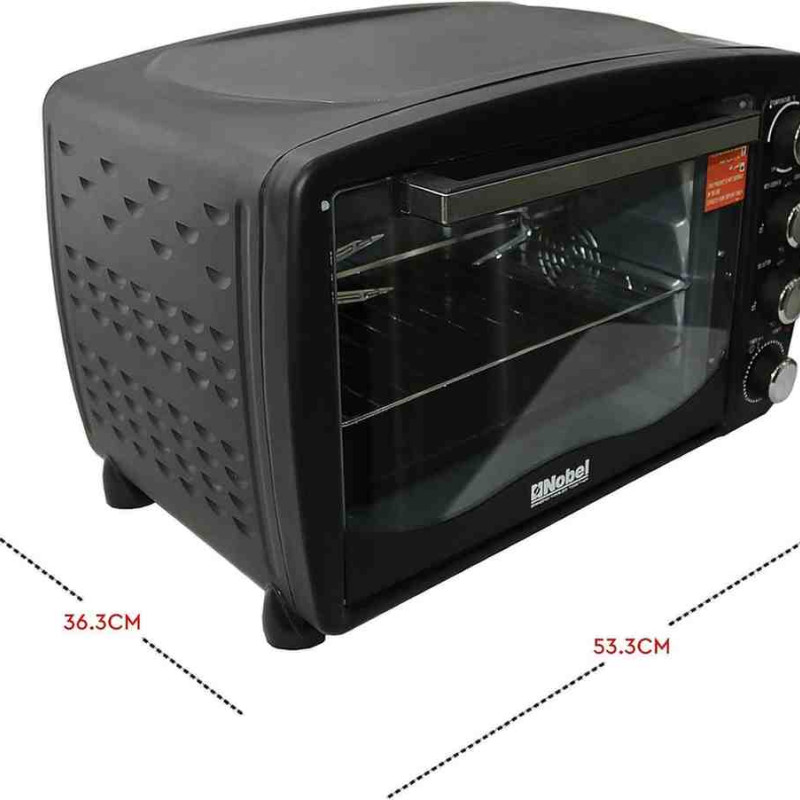 Nobel 45 Litre Electric Oven 60 Minutes Timer with Bell, Rotisserie & Inner Lamp Stainless Steel Handle,  NEO45