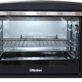 Nobel 55 Litres Electric Oven, 4 Knob Control with Rotisserie. Convection Fan & Inner Lamp, 100-250 Degrees Temperature Control, Stainless Steel Handle, Heat Resistant Tempered Glass NEO60