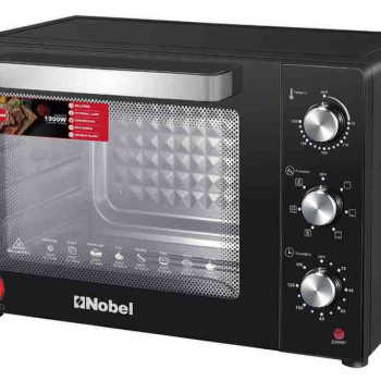 Nobel Electric Oven 60L Capacity, Inner Lamp, Knobs Control, 1900W Stainless Steel, Timer NEO60PRO