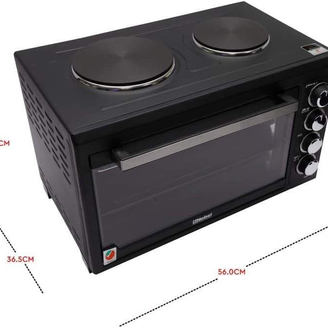 Nobel 45Litres Electric Oven with 2 Hot Plate and 4 Knob Control, Rotisserie Convection Fan & Inner Lamp, Dual Hot Plate on Top NEO50HP