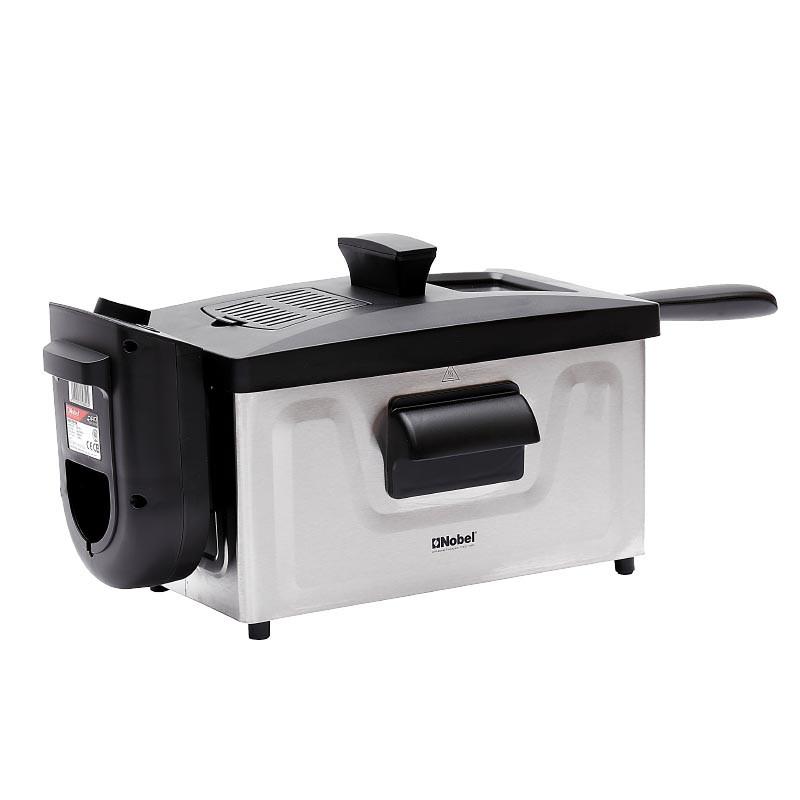 Nobel Deep Fryer 3Ltr Capacity with 700g Frying Capacity and has Detachable Enamel Oil Tank,Plastic Lid with Stainless Steel and Filter NDF7G