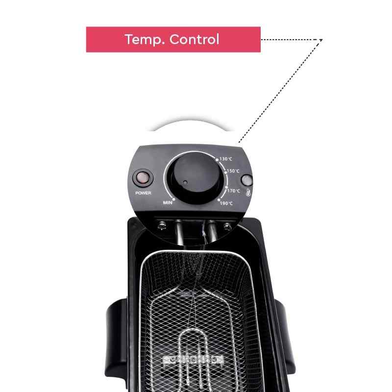 Nobel Deep Fryer 3Ltr Capacity with 700g Frying Capacity and has Detachable Enamel Oil Tank,Plastic Lid with Stainless Steel and Filter NDF7G