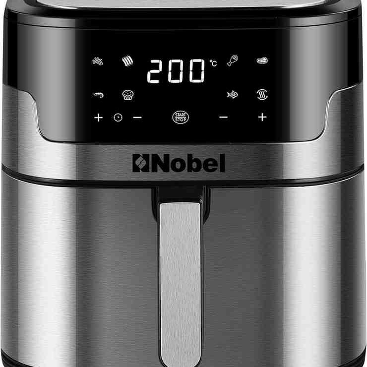 Nobel Air Fryer 8 Liters Capacity Multifunctional Fryer Digital Display and Touch Button High Speed Air Circulation Technology Frying Non- Stick Coating Frying - NAF1000