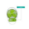 NOBEL RECHARGEABLE BOX FAN WHITE/GREEN 12" LED Light 9 Speed NBF128R