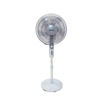 Nobel 16″ Pedestal Fan – 3-Speed, 5-Blade, Oscillating, Timer Function, 40W, Gray NF145
