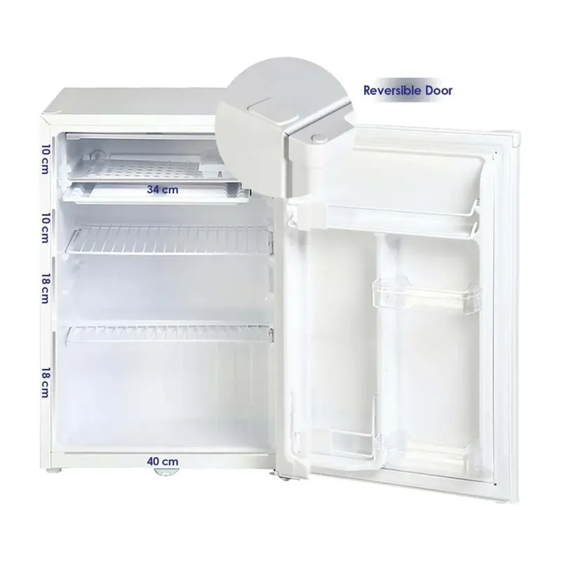 Super General 90 Liter Compact Mini Refrigerator Beverage Fridge with Child Lock, Shelf, Freezer Box, Reversible Door SGR045H