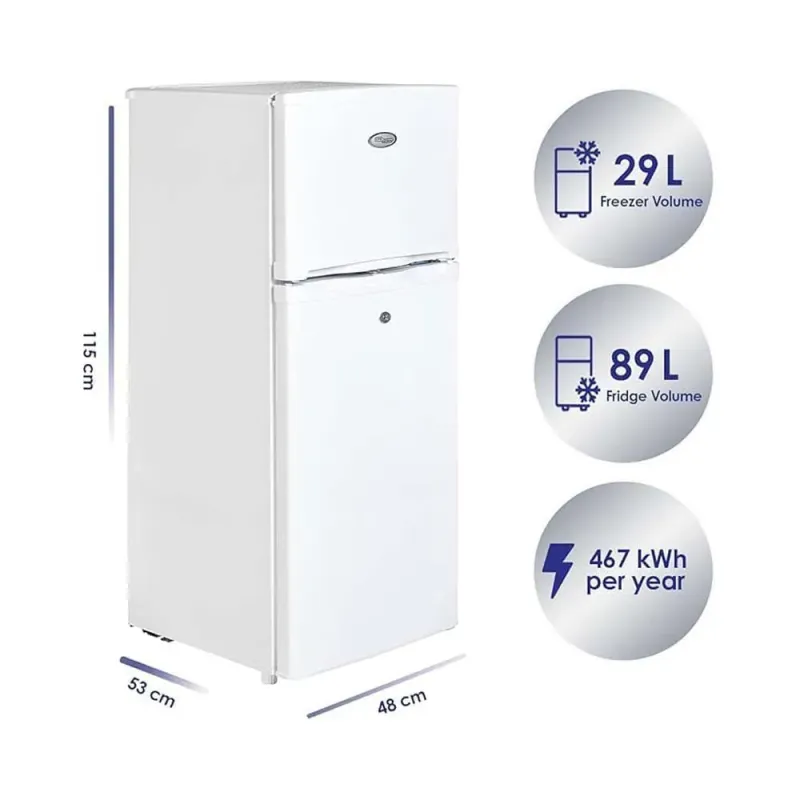Super General 175 Liters Compact Double Door Refrigerator Freezer Reversible Door, Tropical Compressor, Lock and Key,1-Year Warranty SGR175HE