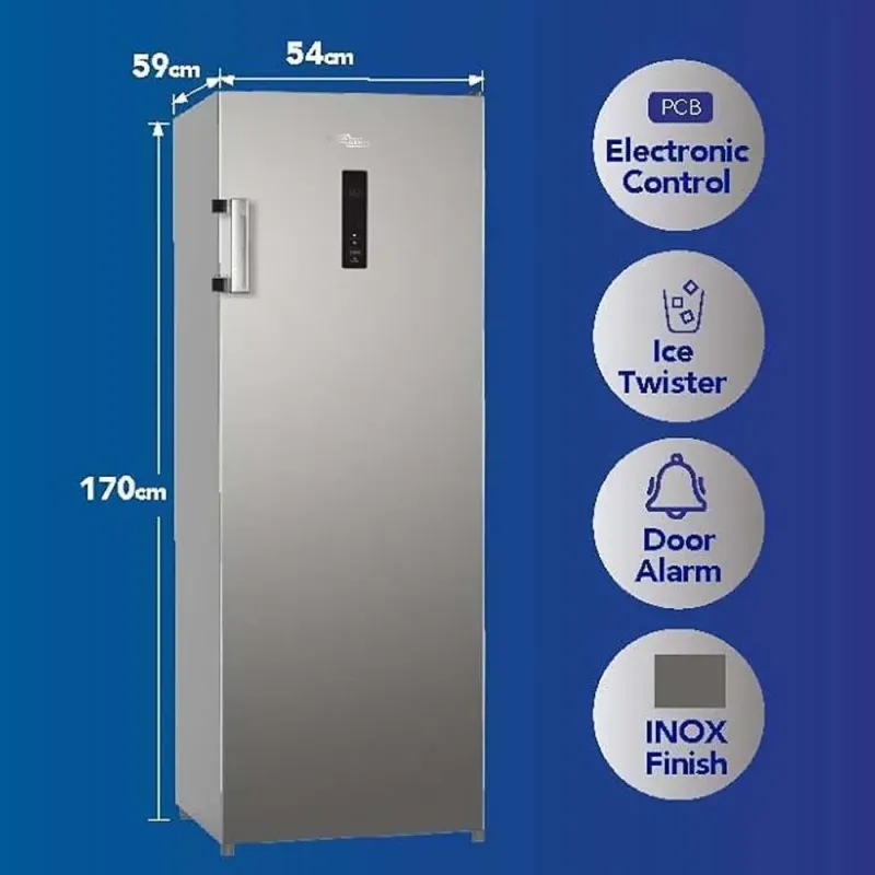 Super General 270L Upright Freezer SGUF381NFDCIE, No Frost, LED Display With Digital Control, Inverter Compressor